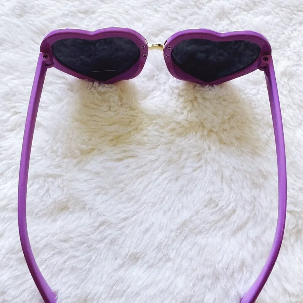 Pixie Purple Girl Heart-shape Sunglasses